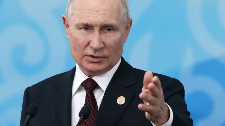 Vladimir Putin of Russia delivers speech at China’s Belt and Road forum